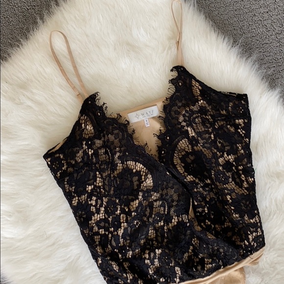 Wayf Tops - WAYF Lace and Nude Onsie Top